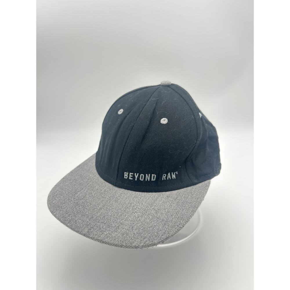 Beyond Raw Snapback Hat Black Gray Adjustable Cap GNC Supplement Promo